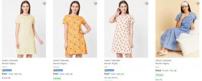 Sweet Dreams Womens Night Dresses Start At ₹307