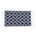SWHF Double Twisted Cotton Printed & Solid Rug for Living Room Bedroom, Set of 2 : 18 X 30 in (Navy Blue)...