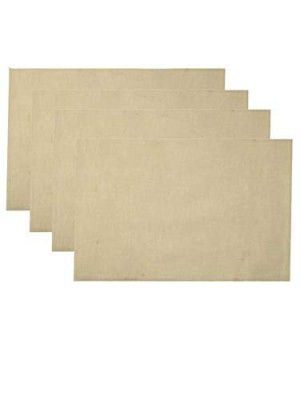SWHF Reversible Linen Fabric Placemats 100% Pure Linen Fabric Placemats Machine Washable Placemats Set of 4 (Beige)