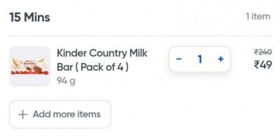 Swiggy Instamart Loot : Kinder Country Milk Bar [Pack Of 4]