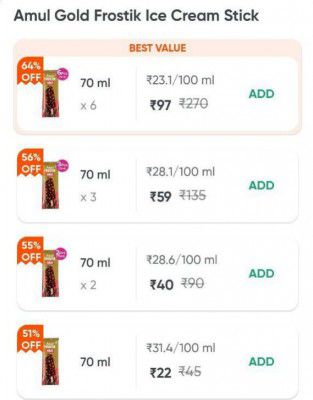 Swiggy Instamart loot Search : Amul Ice cream