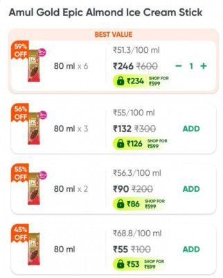 Swiggy Instamart Loot : Search Amul Ice Cream + Extra 10% Off