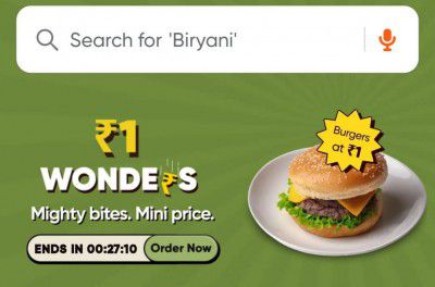 Swiggy Loot : Burger At ₹1