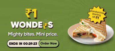 Swiggy Loot : Sandwich at ₹1 | Check For Banner in Swiggy App