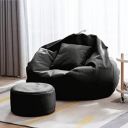 Swiner 4XL Bean Bag Cover only with Footrest with Cushion Ready to Use Without Beans (Black)...