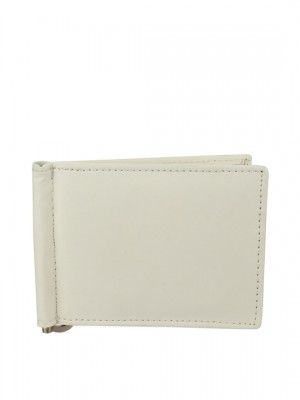 Swiss Design Unisex White Textured Leather Money Clip