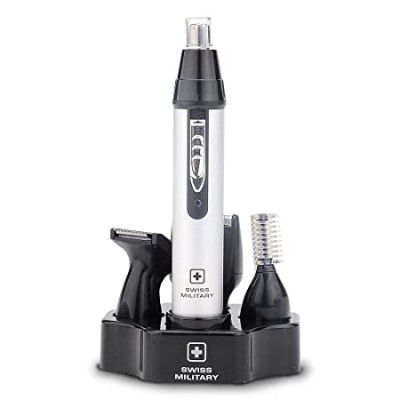 Swiss Military 4 in 1 Unisex Compact Travel Grooming Kit - SHV-7 (Black, Silver)