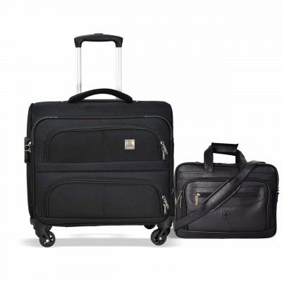 SWISS MILITARY Combo of Cabin Luggage Trolley Bag 32L 