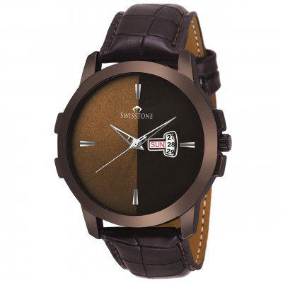 SWISSTONE Analog Brown Dial Mens Watch-BRW385-BRWN