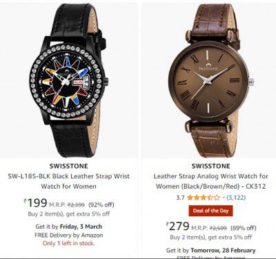 SWISSTONE Women watch Upto 92% Off