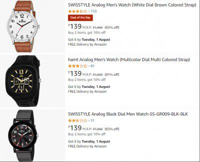 Loot: SWISSTYL Men's Watch 93% Off | Additional Buy 2 Get 20%, Buy 3 & Get 35% Off