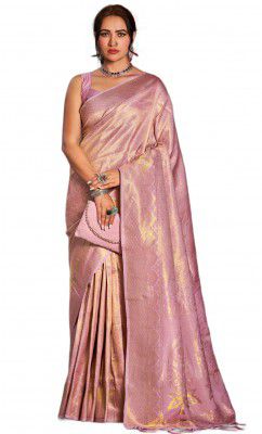 SWORNOF Women's kanjivaram banarasi silk saree for partywear,festival,Wedding silk with rich pallu Design sarees for women with Unstitched blouse piece