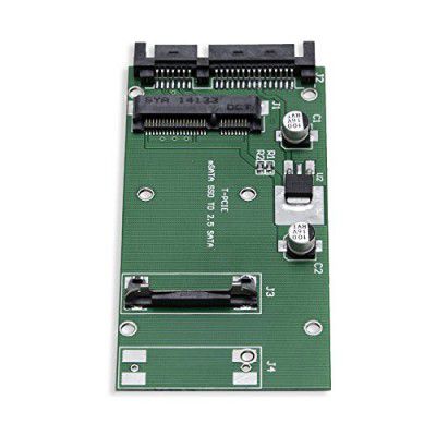 Syba 2.5-Inch SATA to mSATA SSD Adapter, Use as External USB 2.0 Storage Device (SD-ADA40077), Black, Green