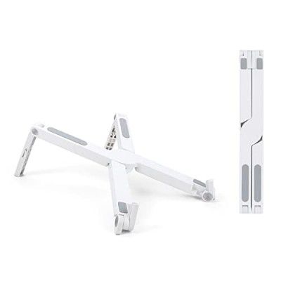 SYGA Laptop Stand Desk,Computer Stand for Laptop,Adjustable Portable ABS+Silicone Plastic Laptop Holder Riser, Foldable Ergonomic Notebook Stand -Slide Stand (White)