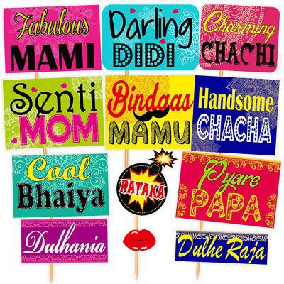 SYGA Set of 12 Funny Wedding Family Party Photo Booth Props Craft Item