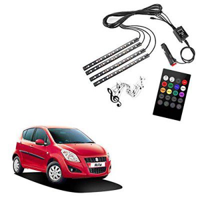 SYKIT 12 LED Multicolor Music Controlled Sound Activated Car Interior Atmosphere Light for Maruti Suzuki Ritz