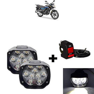Sykit 9LED High Brightness,waterproof Anti Fog Headlight with Switch (white) (set of 2) For Honda Dream Neo