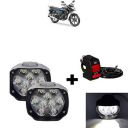 Sykit 9LED High Brightness,waterproof Anti Fog Headlight with Switch (white) (set of 2) For Honda Dream Neo...