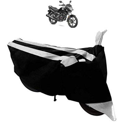 Sykit Two Wheeler Body Protection Cover/Motorcycle Cover for Honda Cb Unicorn 150 (Black Silver)