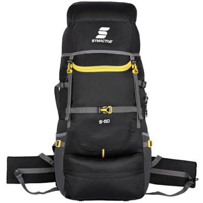 Symactive 60L Travel Bag/Rucksack, Front & Top Open Backpack for Men/Women (Black)