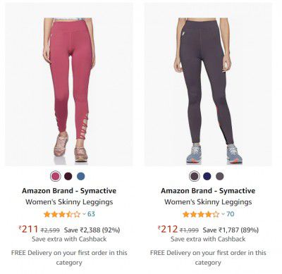 Symactive Women's Skinny Leggings up to 90% off