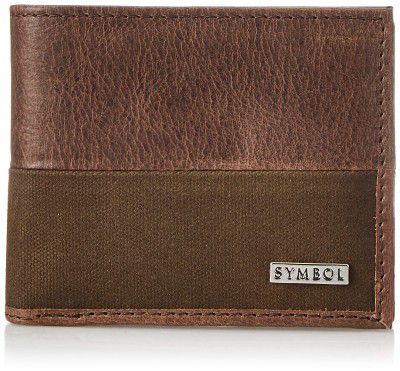 Amazon Brand - Symbol Brown/Olive Leather Mens Wallet (SY191230-0140E)
