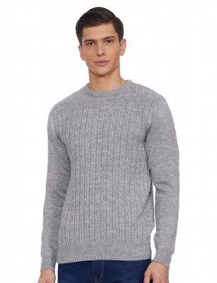 Symbol Men Casual Acrylic Crew Neck Sweater
