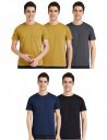 Symbol Men's Cotton Solid Round Neck Regular Fit T-Shirt (Pack of 5)...