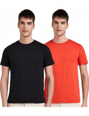 Amazon Brand - Symbol Men's Cotton T Shirt | Round Neck | Half Sleeve | Plain | Combo Pack of 2-Regular Fit