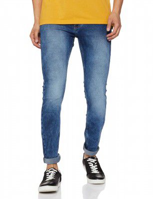 Amazon Brand - Symbol Mens Skinny Stretchable Jeans (SS22-SY-SK-509_Dark Blue1_32)