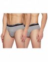 Symbol Mens Solid Cotton Briefs (Combo Pack of 2) (SYMBRFPO2-019 Grey S)(Colors and Prints May Vary)...