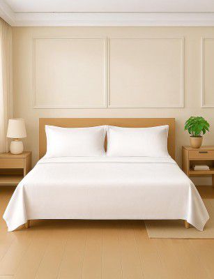 Symbol Premium 100% Pure Cotton Soft Bedsheet for Double Bed - King Size (108x108 inches) with 2 Pillow Covers (27x17 inches)
