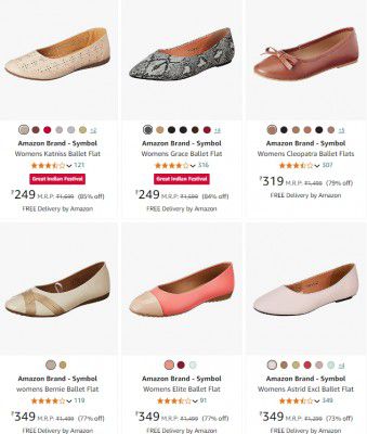 Symbol Womens Ballet Flat Upto 90% Off | Starts ₹249