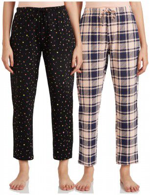 Symbol womens Cotton Ankle Length Regular Fit Pyjama set (Combo Pack of 2)