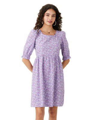 Symbol Women's Cotton Fit and Flare One Piece Knee-Length Dress (Available in Plus Sizes)