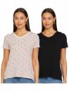 Symbol Women's Cotton Stretch Half Sleeve V-Neck Regular Fit T-Shirt (Available in Plus Sizes)...
