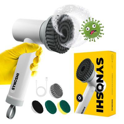 SYNOSHI Electric Spin Scrubber,Power Cleaning Brush With 3 Heads