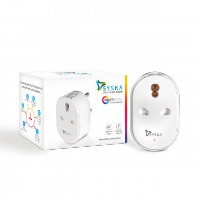 Syska 16A Wi-Fi Smart Plug with Energy Monitoring- Suitable for Large Appliances