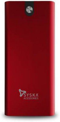 Syska 20000 mAh 18 W Power Bank (Blazing Red, Lithium Polymer, Fast Charging for Laptop)