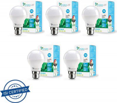 Syska 9 W Basic Standard B22 LED Bulb (White, Pack of 5)
