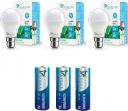Syska 9 W Standard B22 LED Bulb (White, Pack of 3)...