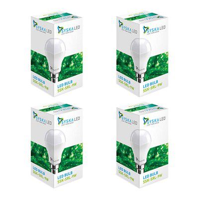 SYSKA 9W B22 LED Cool Day Light Bulb, Pack of 4