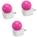 Syska Avastar NLP 0.5W B22 Base Plug & Play LED Bulb for Night Lamp,Hall,Blacony,Decoration (Pack of 3) (Pink Color)...