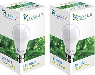 SYSKA B22 LED Bulb SSK-SRL - 9W, Pack of 2 (Cool Day Light)