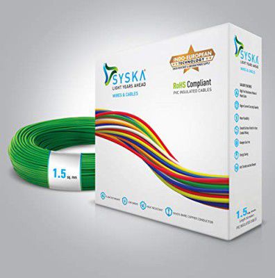SYSKA PVC WFGN511004 FR-1.5 sq mm Cables (90 m, green)