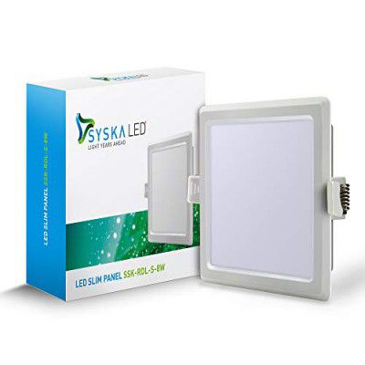 Syska RDL 8 Watt Square LED Slim Downlight (Cool Day Light)