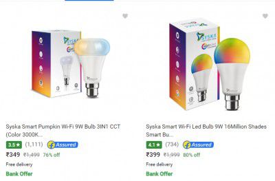 Syska Smart Lighting upto 80% off