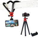 Systums Flexible Gorillapod Tripod with 360° Rotating Ball Head Tripod for All DSLR Cameras (Max Load 1.5 kgs) & Mobile Phones + Free Heavy Duty Mobile Holder (Black) (12 Inch, Black and Red)...