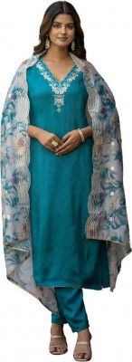 SZN Embroidered Kurta, Trouser/Pant & Dupatta Set