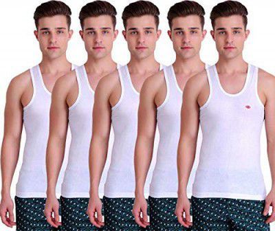 T.T. Mens Titanic 100% Cotton Shrink Controlled Regular Fit Vest, Pack Of 5